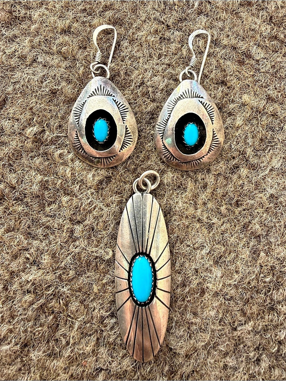 Sterling Silver Turquoise Jewelry Set